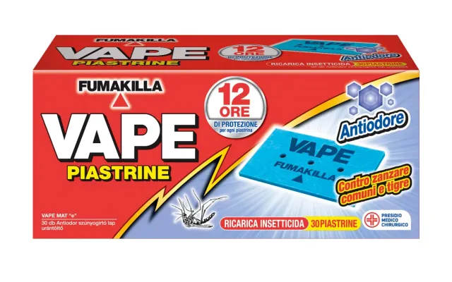 Vape Mat e piastrine zanzare 30 pz protezione 12 ore